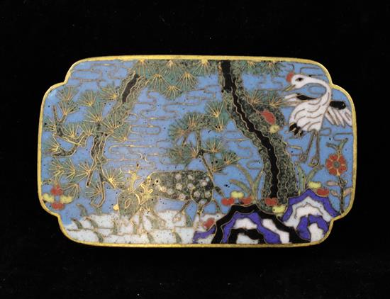 A Chinese cloisonne enamel belt buckle, late 18th / early 19th century, 7.3cm